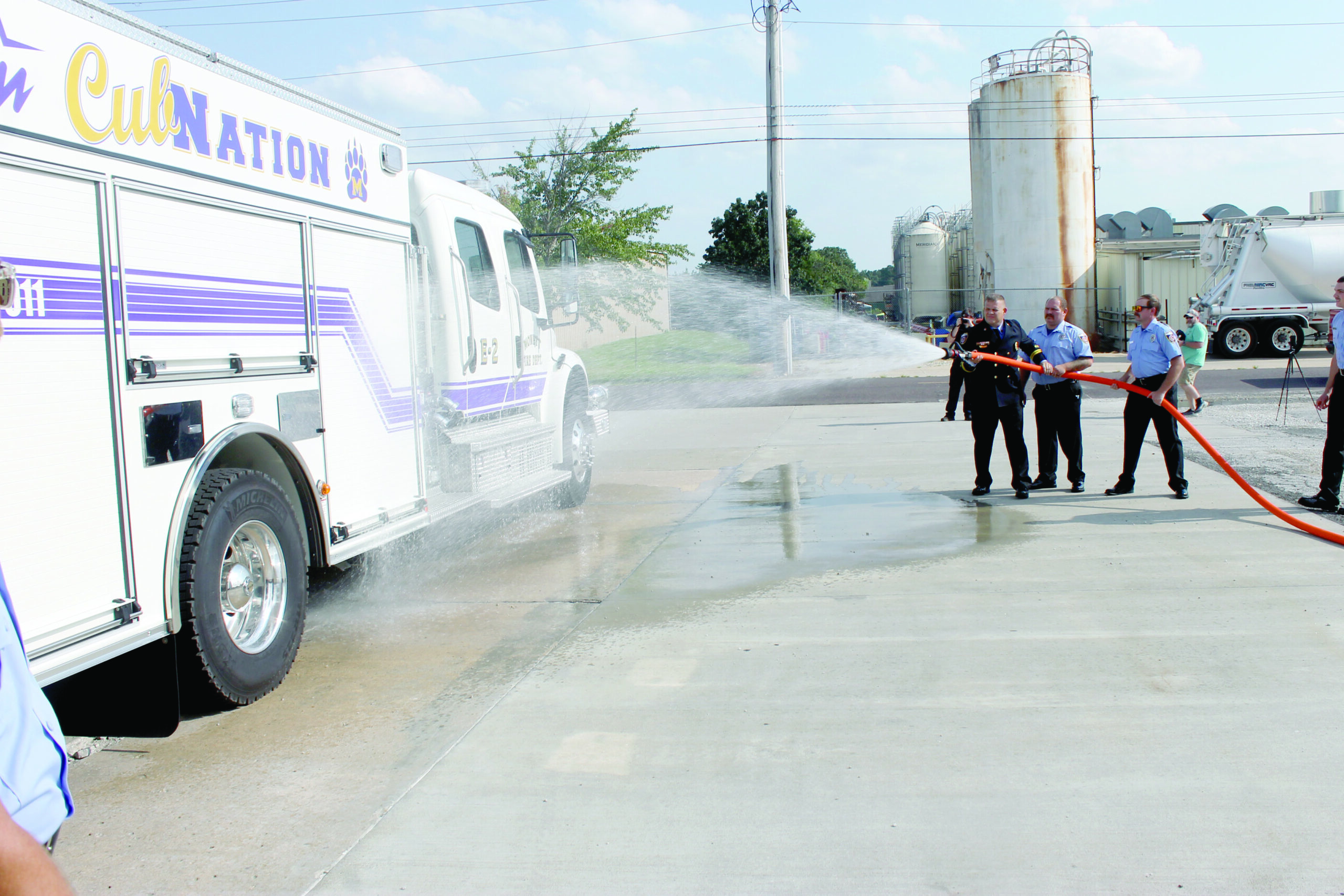 New Monett fire truck christened with push-in ceremony